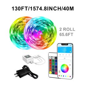 130ft Led Lights For Bedroom, LED Strip Lights With Remote And App Control Music Sync Color Changing RGB LED Strip, LED Lights For Room Home Party Dec