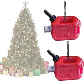 2pcs 2023 Gas Can Christmas Ornaments Funny Money Holder Gift