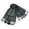 Blancho Bedding -Pa-a66-3 Dim-Grey Big Butterfly & Flower Elegant exquisitely Soft Tassel Ends Pashmina/Shawl/Scarf