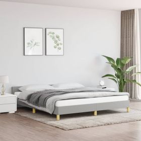 Bed Frame without Mattress Light Gray King Fabric