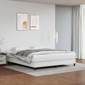 Pocket Spring Bed Mattress White 76"x79.9"x7.9" King Faux Leather