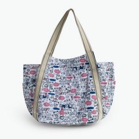 ILEA - [Lazy Rabbit] 100% Cotton Eco Canvas Shoulder Tote Bag / Shopper Bag / Multiple Pockets