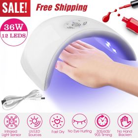 36W UV LED Lamp Nail Gel Dryer 12 LEDs Sensor Fingernail Toenail Gel Curing Machine Nail Art Painting