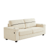 86.5 inch Sofa Couch- Deep Seat Sofa with two storage spaces, T-Pyce Charging Ports , USB Charging Ports & 2 Cup ,Corduroy 3 Seater Couch