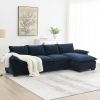 [VIDEO provided][New]118*55" Modern L-shaped Chenille Cloud Sofa with Double Seat Cushions,5-seat Upholstered Indoor Furniture