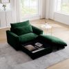 Green Corduroy Sofa Couch, Modular Couch with Storage Ottoman, Couch Deep Seat Couches for Modern Living Room/Apartment/Office