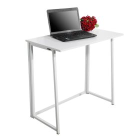 Folding Computer Desk for Small Spaces, Space-Saving Home Office Desk, Foldable Computer Table, Laptop Table, Writing Desk