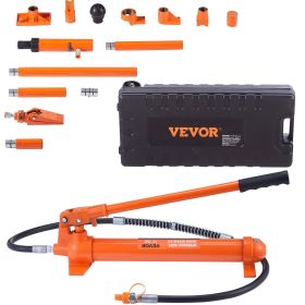 VEVOR 12 Ton Porta Power Kit, Hydraulic Ram with Pump with 4.6 ft/1.4 m Oil Hose, Portable Hydraulic Jack with Storage Case for Automotive, Garage