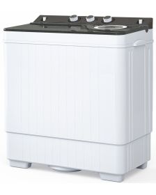 Twin Tub with Built-in Drain Pump XPB65-2288S 26Lbs Semi-automatic Twin Tube Washing Machine for Apartment;  Dorms;  RVs;  Camping and More;  White &