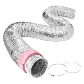 VEVOR Dryer Vent Hose, 4'' Insulated Flexible Duct 25FT Long with 2 Duct Clamps