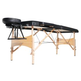 VEVOR Portable Massage Table 28" W, 2 Folding Lightweight Massage Table, 8-Level Height Adjustable Salon Tattoo Bed, Spa Table with Headrest, Armrests