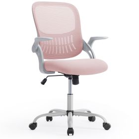 Sweetcrispy Office Mid Back Ergonomic Mesh Computer Desk Larger Seat Executive Height Adjustable Swivel Task Chair with Lumbar Support