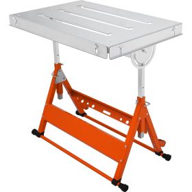 VEVOR Welding Table 30" x 20", 400lbs Load Capacity Steel Welding Workbench Table on Wheels, Folding Work Bench with Three 1.1" Slot, 3 Tilt Angles