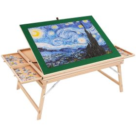 VEVOR 1500 Piece Puzzle Table with Folding Legs, 4 Drawers and Cover, 32.7"x24.6" Wooden Jigsaw Puzzle Plateau