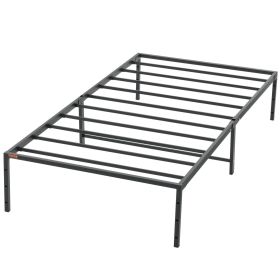 VEVOR 14 Inch Twin Metal Bed Frame Platform, No Box Spring Needed, Embedded Mattress Foundation with Steel Slat Support, Easy Assembly, Noise Free