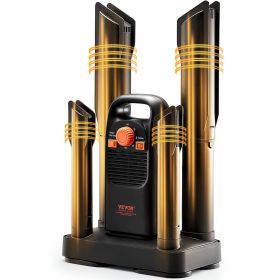 VEVOR Detachable 4-Tube Shoe Dryer with Timer and Quick Drying Black & Orange