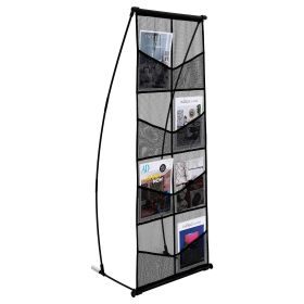 VEVOR Brochure Display Stand, 4-Tier 8 Pockets Mesh Literature Display Holder, Floor Standing Magazine Newspaper Catalog Rack