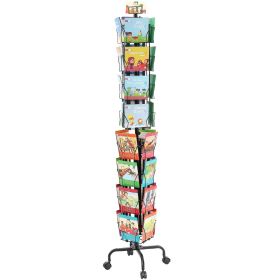 VEVOR Greeting Cards Display Rack, 32 Pockets Rotating Postcard Brochure Display Stand