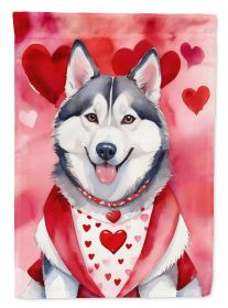 Siberian Husky My Valentine Garden Flag Mailbox Flag Decorative Yard Flag Banner Outside Patio Artwork Yard Flower Beds, Garden Size, Multicolor