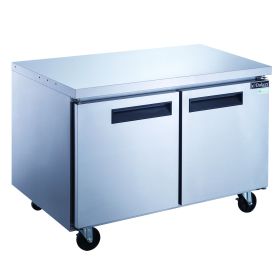 Dukers Double Door Commercial Undercounter Workbench Freezer Made by Stainless Steel