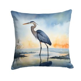 Blue Heron Barely Lit Sky Throw Pillow Machine Washable, Indoor Outdoor Decorative Pillow for Couch, Bed or Patio, 14Hx14W