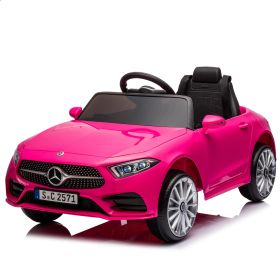 12V Kids Ride On Car w/ Parents Remote Control,Licensed Mercedes-Benz CLS 350 for Kids,Four Wheel Suspension,Power Display,Music,Volume Control