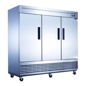 Dukers Commercial Triple Door Bottom Mounted Upright Reach-in Freezer in Stainless Steel 64.8cu.ft.