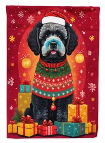 Portuguese Water Dog Holiday Christmas Garden Flag Mailbox Flag Decorative Yard Flag Banner Outside Patio Artwork Yard Flower Beds, Garden Size