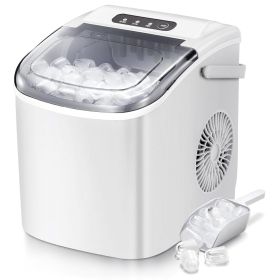 R.W.FLAME Ice Maker Countertop, Portable Self-Cleaning Ice Maker, 26.5 lbs/24 Hours, 6 Minutes / 9 Pieces Bullet Ice, Ice Scoop & Basket