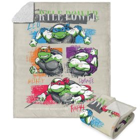 Nickelodeon Teenage Mutant Ninja Turtles TMNT Power Silk Touch Sherpa Throw Blanket 50X60 Inches