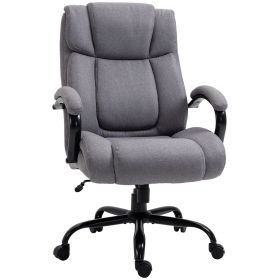 High Back Big and Tall Executive Office Chair 484lbs with Wide Seat, Computer Desk Chair with Linen Fabric, Adjustable Height, Swivel Wheels