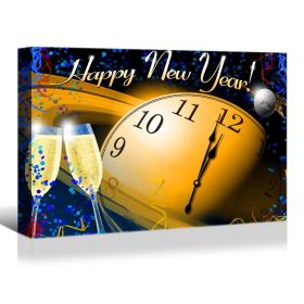 Framed Canvas Wall Art Decor Painting For New Year,Happy New Year Count Down Gift Painting For New Year Gift