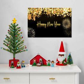 Framed Canvas Wall Art Decor Painting For New Year,Happy New Year Gift Painting For New Year Gift, Decoration For Chrismas Eve Office Living Room