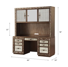 ACME Orianne Computer Desk & Hutch in Antique Gold 93790