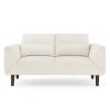 Convertible Futon Sofa Bed, Comfy Loveseat Sleeper Sofa with Adjustable Armrest, Strengthen Wood, Thick Padded Cushion