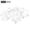 105" Modern Sectional Sofa with Storage Ottoman, L-Shape Couch with 2 Pillows and Cup Holder,Sectional Sofa with Reversible Chaise for Living Room