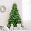 6FT PE/PVC Mixed Automatic Christmas Tree With Lights Xmas Decoration Light Up Holiday Season