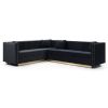 Contemporary Vertical Channel Tufted Velvet Sectional Sofa Modern Upholstered Corner Couch for Living Room Apartment with 4 pillows,Black