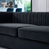 Contemporary Velvet Sofa Couch 84.25''W for Living Room, Black