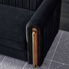 Contemporary Velvet Sofa Couch 84.25''W for Living Room, Black