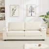 86.5 inch Sofa Couch- Deep Seat Sofa with two storage spaces, T-Pyce Charging Ports , USB Charging Ports & 2 Cup ,Corduroy 3 Seater Couch