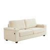 86.5 inch Sofa Couch- Deep Seat Sofa with two storage spaces, T-Pyce Charging Ports , USB Charging Ports & 2 Cup ,Corduroy 3 Seater Couch