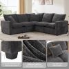 [VIDEO provided] [New] 84*84" Modern L Shape Modular Sofa, 5 Seat Chenille Sectional Couch Set with 2 Pillows Included