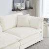 Modular Sectional Sofa for Living Room,U Shaped Couch 5 Seater Convertible Sectional Couch with 1 Ottoman ,White Chenille