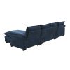 [VIDEO provided][New]118*55" Modern L-shaped Chenille Cloud Sofa with Double Seat Cushions,5-seat Upholstered Indoor Furniture