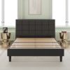 Upholstered Platform Bed Square Stitch - Full