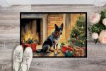 Australian Cattle Dog Cozy Christmas Doormat Front Door Mat Indoor Outdoor Rugs for Entryway, Non Slip Washable Low Pile, 24H X 36W