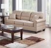 Sand Polyfiber (Linen Like Fabric) 2pc Sofa Set Sofa And Loveseat Elegant Plush Contemporary Couch Living Room Furniture