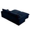 Corduroy Two-Seater Sofa with 2 Storage Footrest, 2 Seater Sectional deep seat sofa,Comfy Couches for Living Room ,Bule Sofa