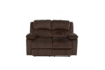 Motion Loveseat 1pc Living Room Furniture Chocolate Padded Suede Plush Cushion Couch Metal Reclining